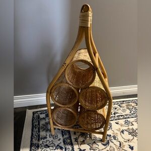 2/$75💥- HOME | Wicker wine rack holds 5 bottles